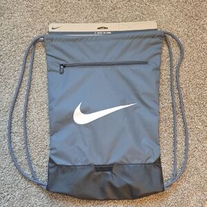 Nike Black and Gray Drawstring Backpack